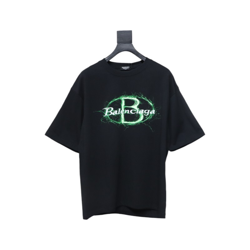 Balenciaga 25ss Printed Short Sleeve Black