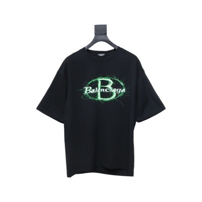 Balenciaga 25ss Printed Short Sleeve Black 01