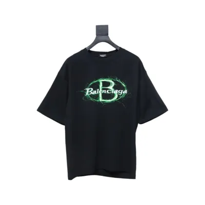 Balenciaga 25ss Printed Short Sleeve Black 01