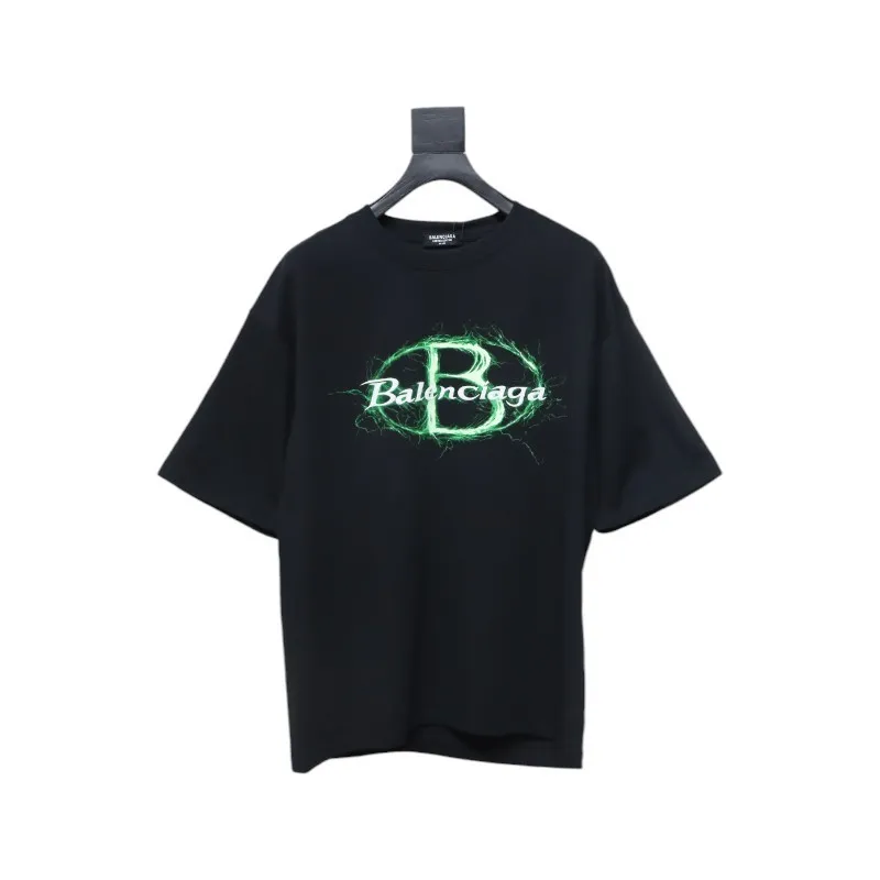 Balenciaga 25ss Printed Short Sleeve Black