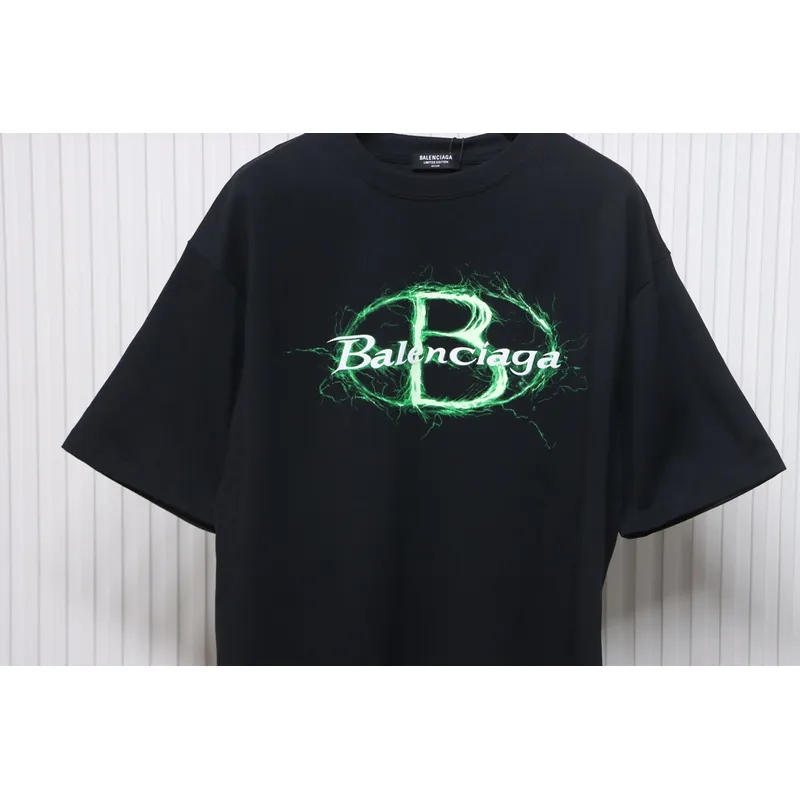 Balenciaga 25ss Printed Short Sleeve Black