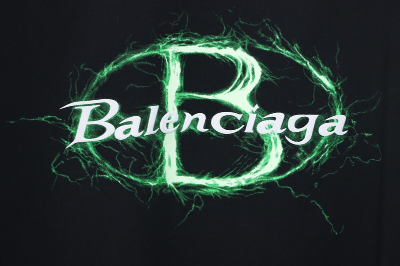 Balenciaga 25ss Printed Short Sleeve Black