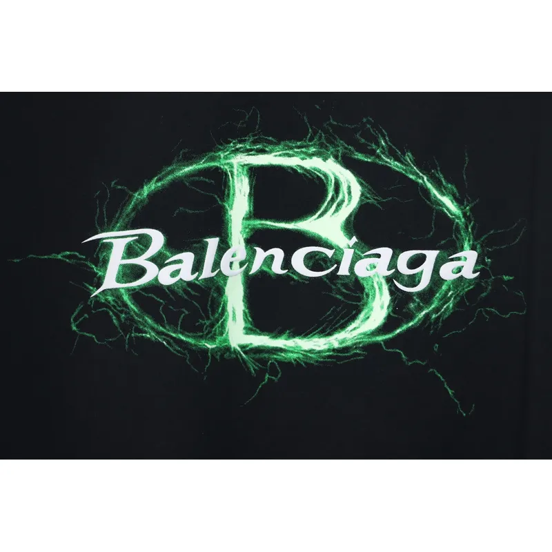 Balenciaga 25ss Printed Short Sleeve Black