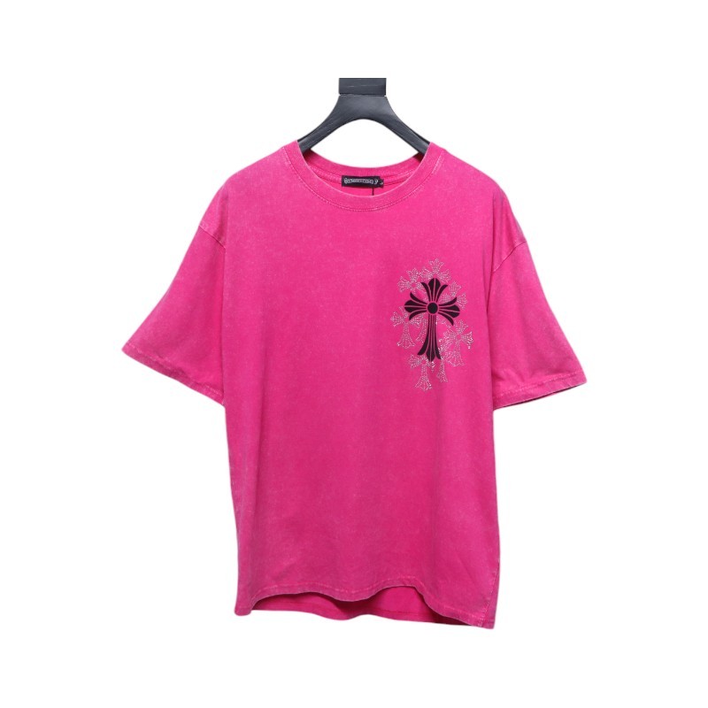 Chrome Hearts Hot Diamond Cross Water Short Sleeve