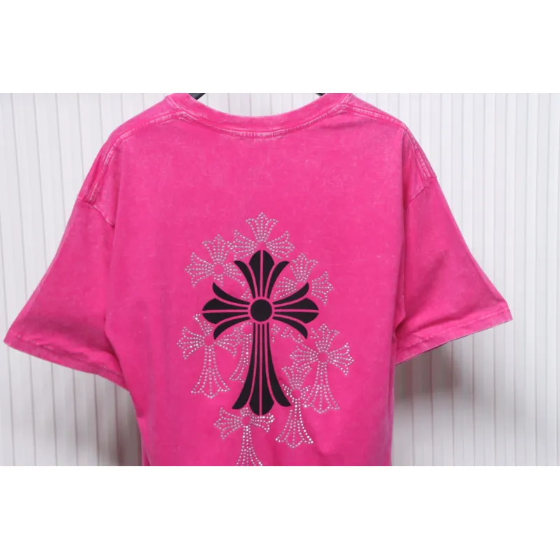 Chrome Hearts Hot Diamond Cross Water Short Sleeve