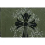 Chrome Hearts Hot Diamond Cross Water Short Sleeve Olive Green