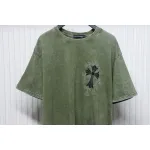 Chrome Hearts Hot Diamond Cross Water Short Sleeve Olive Green