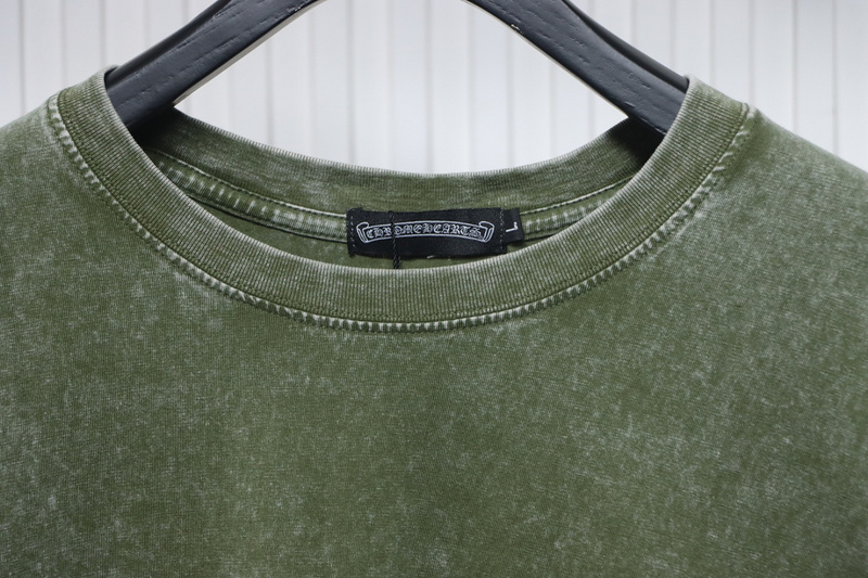 Chrome Hearts Hot Diamond Cross Water Short Sleeve Olive Green