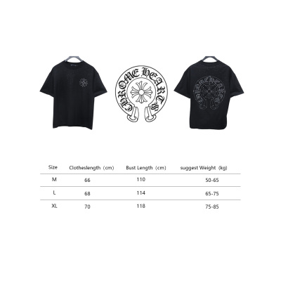 Chrome Hearts Hot diamond logo glitter short sleeve black 02