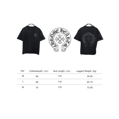 Chrome Hearts Hot diamond logo glitter short sleeve black 02