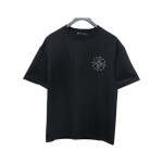Chrome Hearts Hot diamond logo glitter short sleeve black