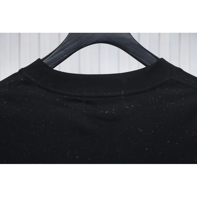 Chrome Hearts Hot diamond logo glitter short sleeve black