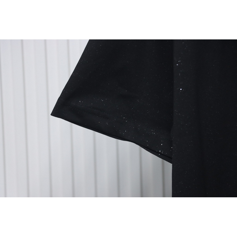 Chrome Hearts Hot diamond logo glitter short sleeve black