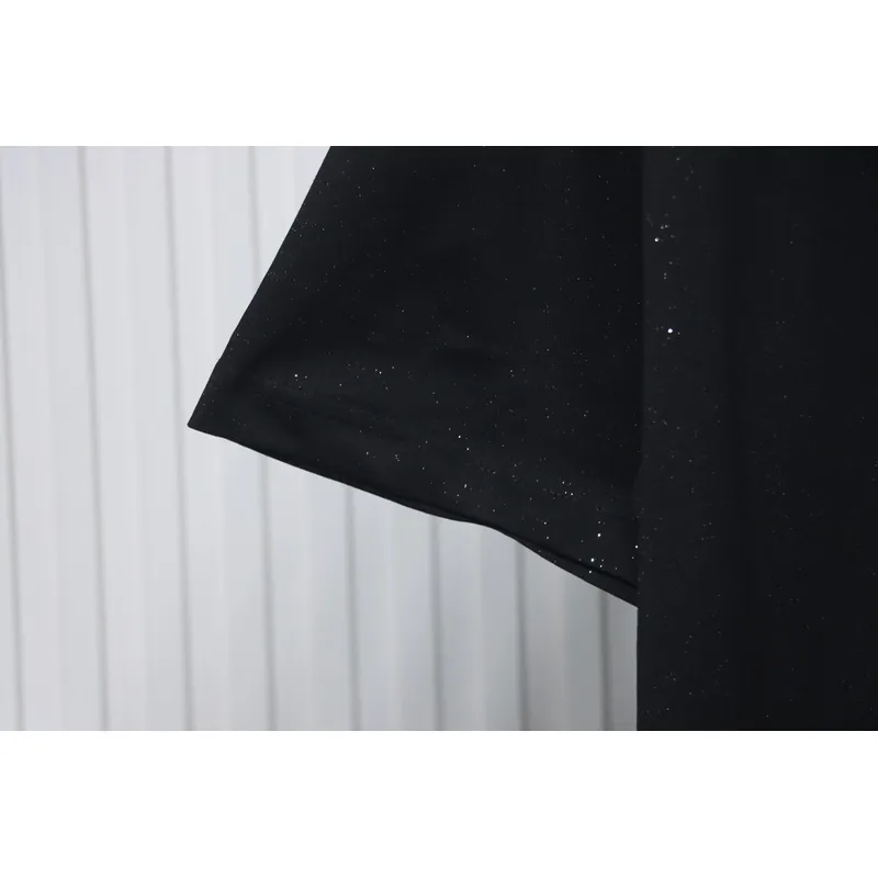 Chrome Hearts Hot diamond logo glitter short sleeve black