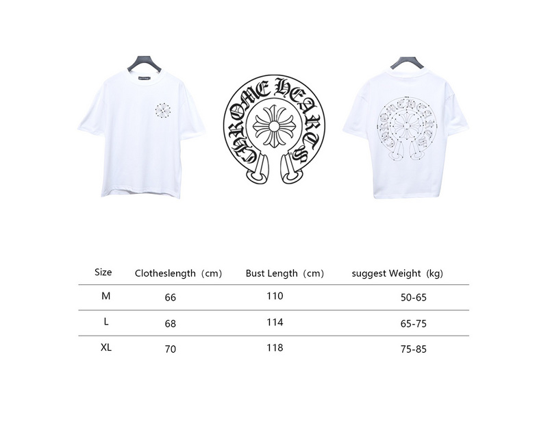 Chrome Hearts Hot diamond logo glitter short sleeves