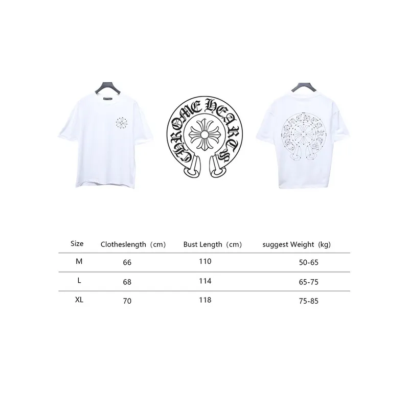 Chrome Hearts Hot diamond logo glitter short sleeves