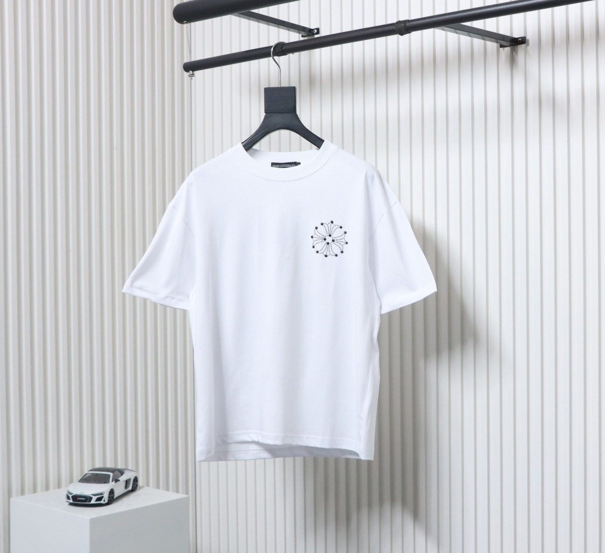 Chrome Hearts Hot diamond logo glitter short sleeves