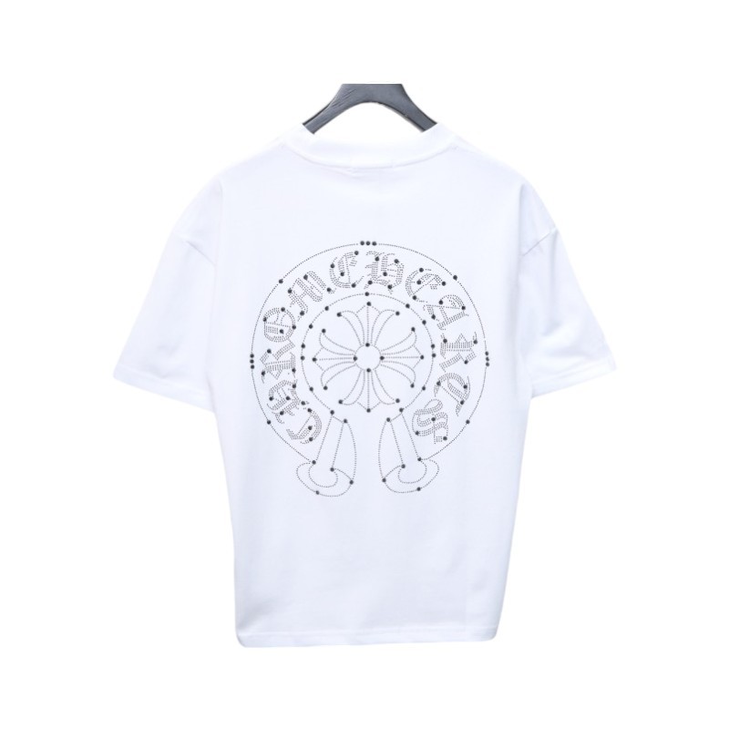 Chrome Hearts Hot diamond logo glitter short sleeves