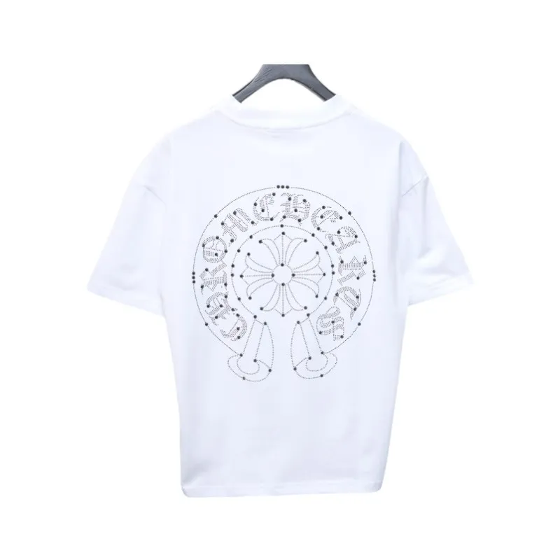 Chrome Hearts Hot diamond logo glitter short sleeves
