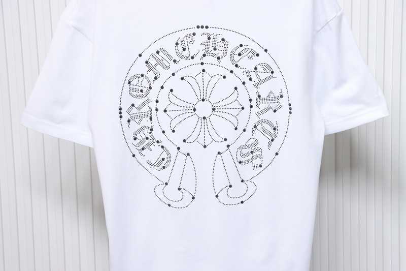 Chrome Hearts Hot diamond logo glitter short sleeves