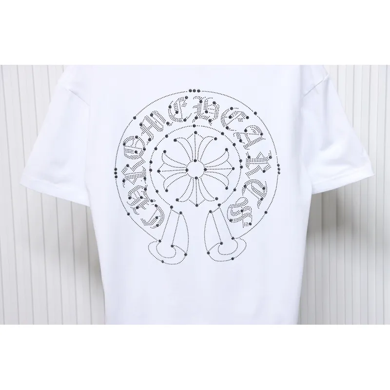 Chrome Hearts Hot diamond logo glitter short sleeves