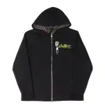 Chrome Hearts Matty Boy Striped Embroidered "Control/Be Aware" Zip-Up Hoodie