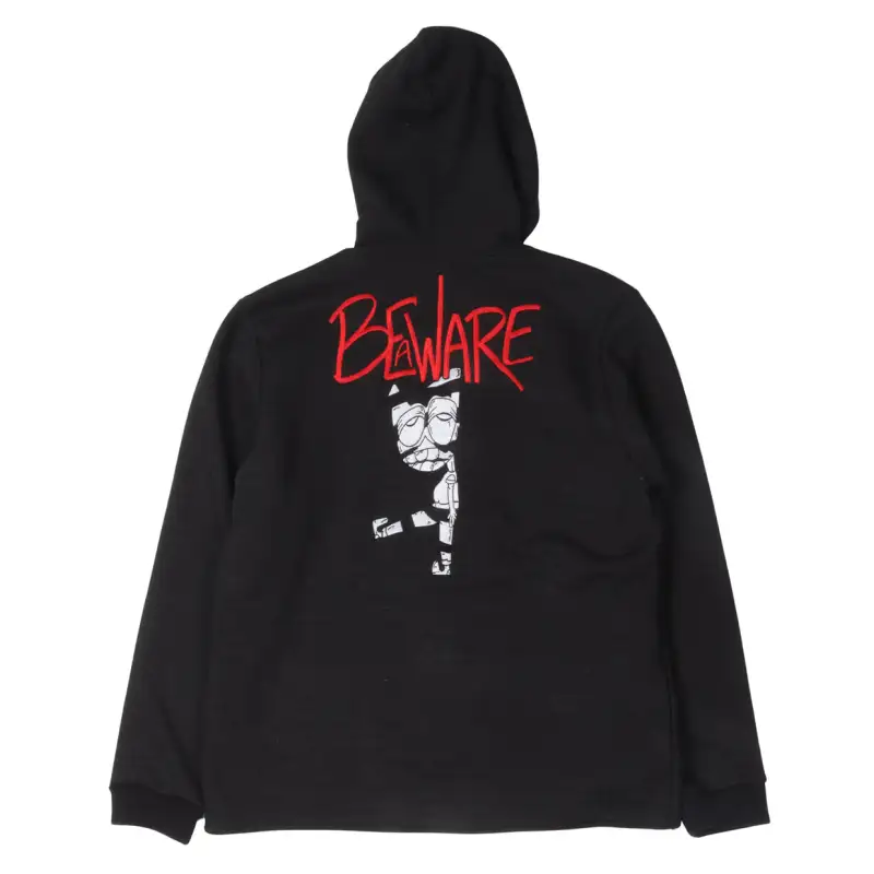 Chrome Hearts Matty Boy Striped Embroidered "Control/Be Aware" Zip-Up Hoodie