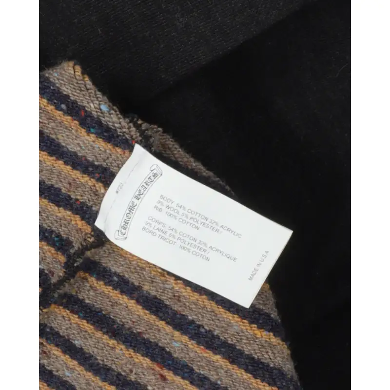 Chrome Hearts Matty Boy Striped Embroidered "Control/Be Aware" Zip-Up Hoodie