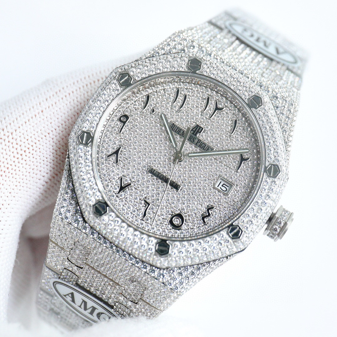 PKStockX Audemars Piguet with White Diamonds and Arabic Dial 41mm