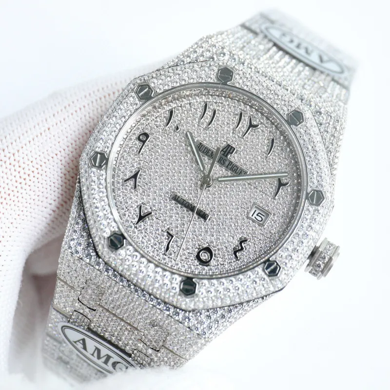 PKStockX Audemars Piguet with White Diamonds and Arabic Dial 41mm