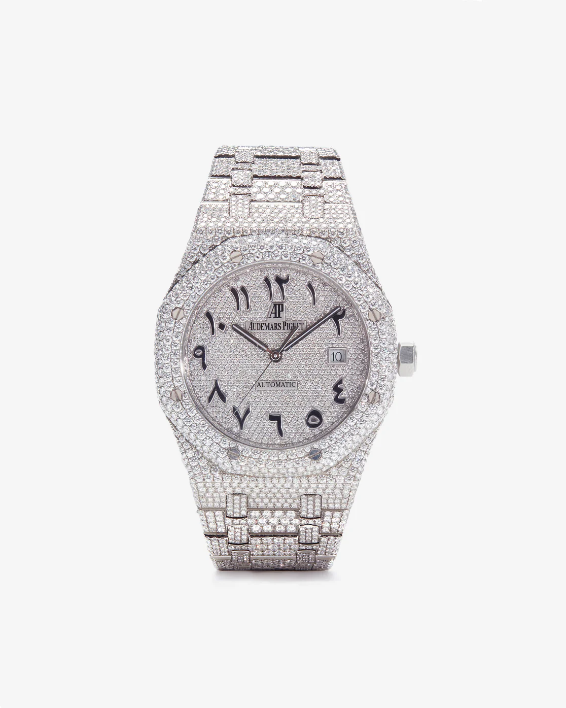 PKStockX Audemars Piguet with White Diamonds and Arabic Dial 41mm