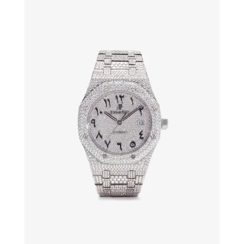 PKStockX Audemars Piguet with White Diamonds and Arabic Dial 41mm