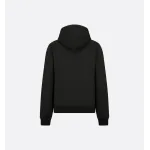 Dior CD Icon Hooded Sweatshirt Black Cotton Fleece