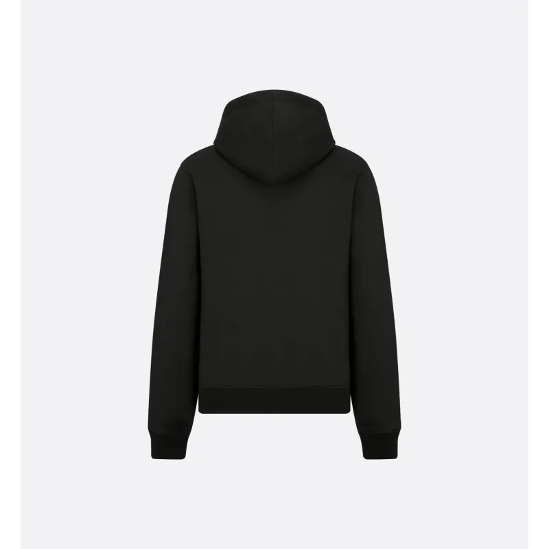 Dior CD Icon Hooded Sweatshirt Black Cotton Fleece