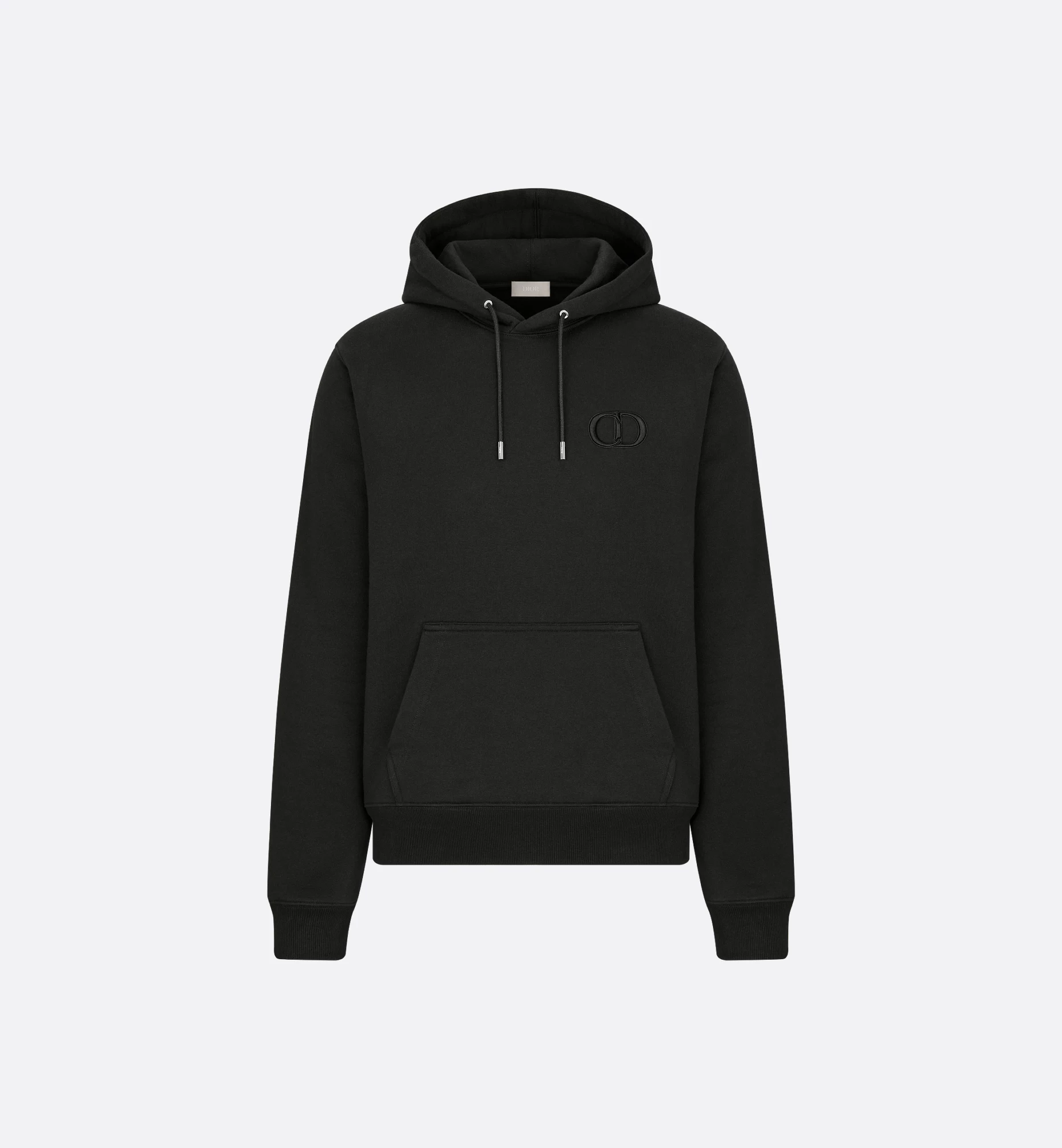 Dior CD Icon Hooded Sweatshirt Black Cotton Fleece