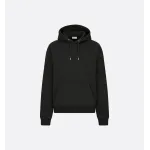 Dior CD Icon Hooded Sweatshirt Black Cotton Fleece