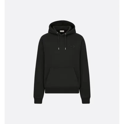 Dior CD Icon Hooded Sweatshirt Black Cotton Fleece 01