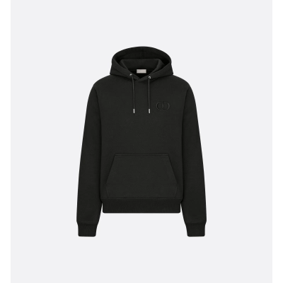 Dior CD Icon Hooded Sweatshirt Black Cotton Fleece 01