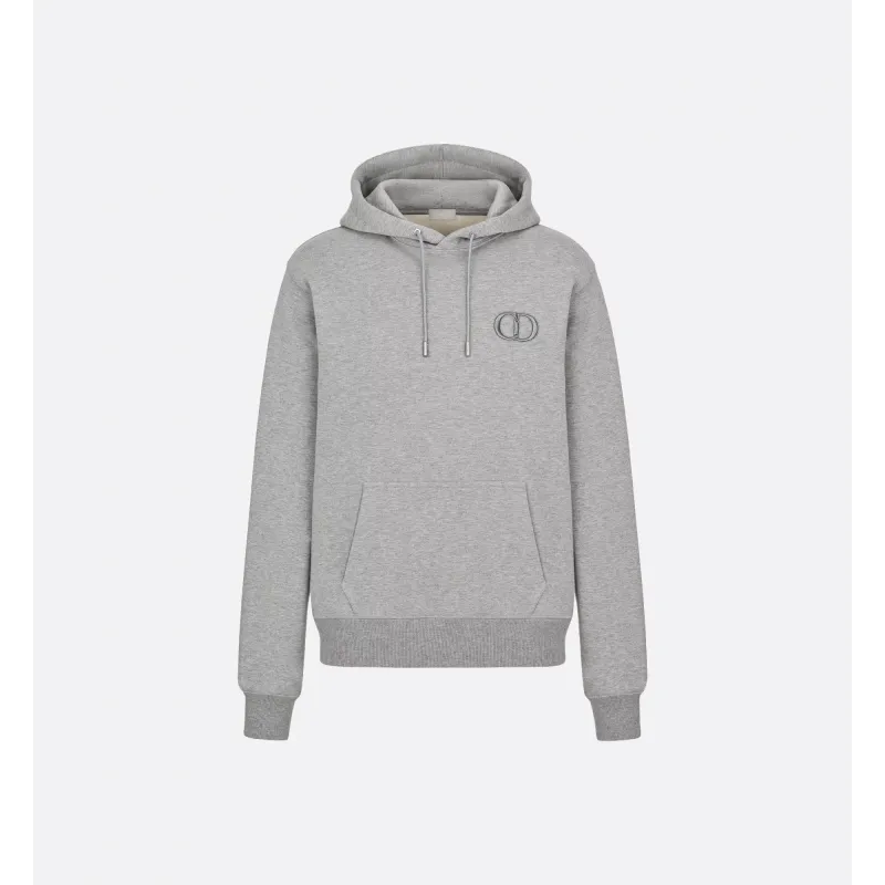 Dior CD Icon Hooded Sweatshirt Grey Cotton Fleece