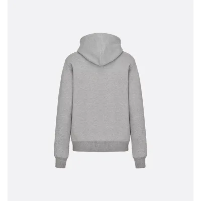 Dior CD Icon Hooded Sweatshirt Grey Cotton Fleece 02