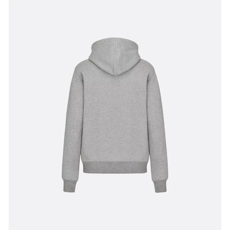 Dior CD Icon Hooded Sweatshirt Grey Cotton Fleece