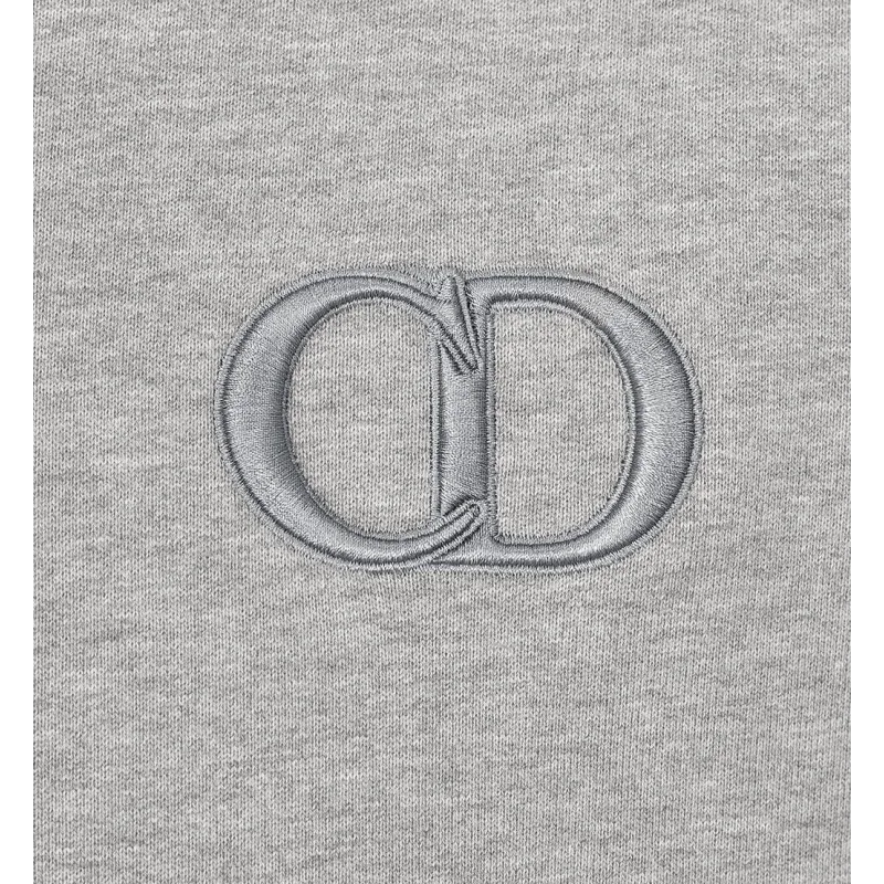 Dior CD Icon Hooded Sweatshirt Grey Cotton Fleece