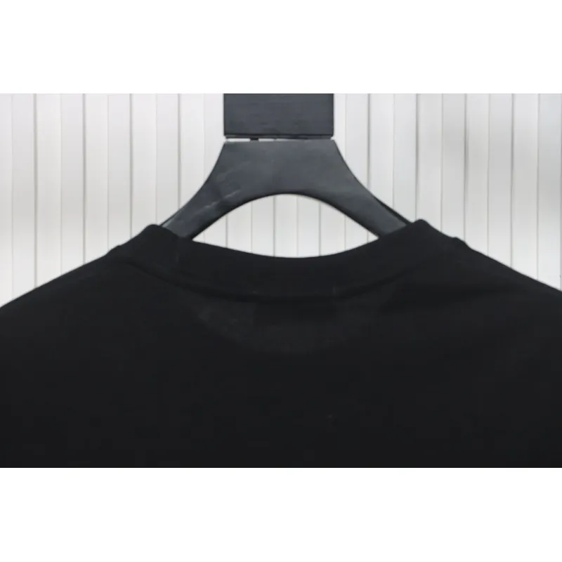 Balenciaga 25ss gradient letter embroidery short sleeve black