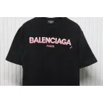 Balenciaga 25ss gradient letter embroidery short sleeve black