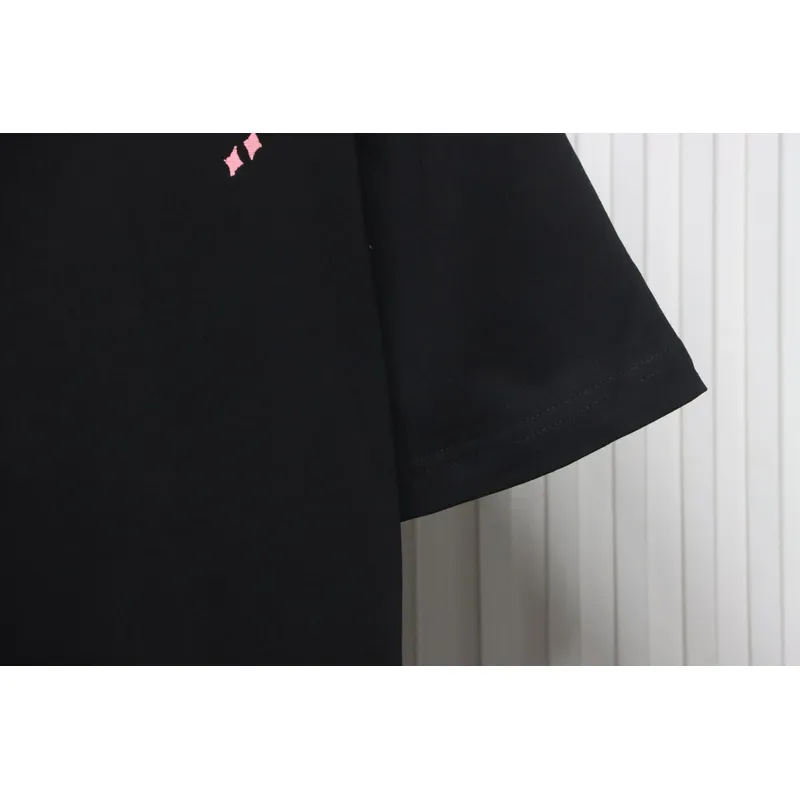 Balenciaga 25ss gradient letter embroidery short sleeve black