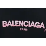 Balenciaga 25ss gradient letter embroidery short sleeve black