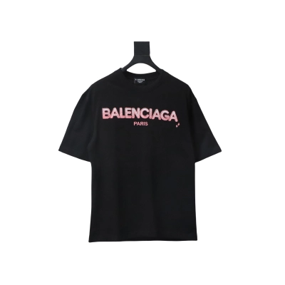 Balenciaga 25ss gradient letter embroidery short sleeve black 01