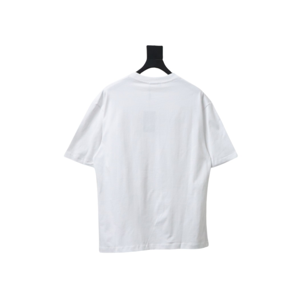 Balenciaga 25ss gradient letter embroidery short sleeve white