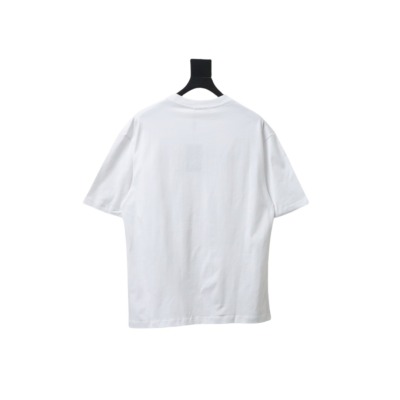 Balenciaga 25ss gradient letter embroidery short sleeve white 02