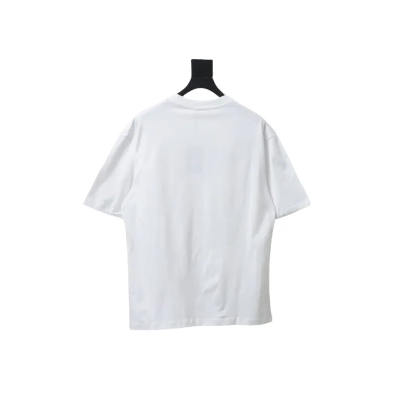 Balenciaga 25ss gradient letter embroidery short sleeve white